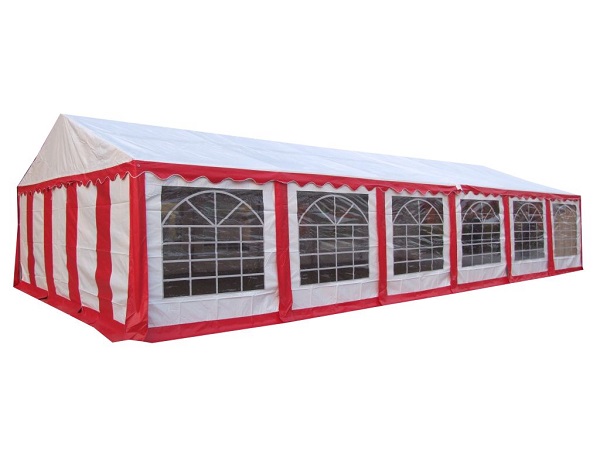 Párty stan 5x12m červeno-bílý<br />STANDARD