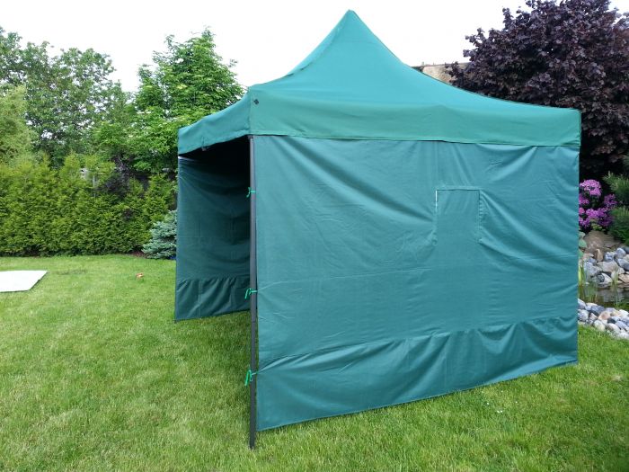 Nůžkový stan 3x3m zelený se 3 boky<br />DELUXE