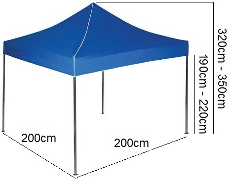 Nůžkový stan 2x2m modrý se 3 boky<br/>EKSPAND
